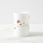 Elegante Monogramm-Knochen-China-Tasse Porzellantasse (Vorderseite)