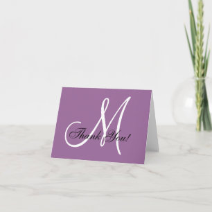 Elegante Monogramm-Lila-Mauve-Dankeskarten Dankeskarte