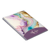 Elegante Monogramm-Marmor-Flüssigtinte Notizblock (Rechte Seite)