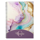 Elegante Monogramm-Marmor-Flüssigtinte Notizblock (Vorderseite)