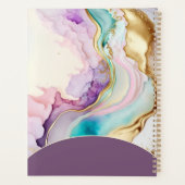 Elegante Monogramm-Marmor-Flüssigtinte Planer (Rückseite)