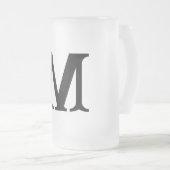 Elegante Monogramm Mattierte Bier-Tasse Mattglas Bierglas (VorderseiteRechts)