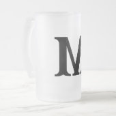 Elegante Monogramm Mattierte Bier-Tasse Mattglas Bierglas (Vorderseite Links)