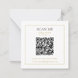 Elegante Monogramm-Minimal-Hochzeits-RSVP-Karte QR Mitteilungskarte