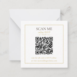 Elegante Monogramm-Minimal-Hochzeits-RSVP-Karte QR Mitteilungskarte
