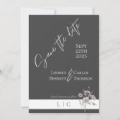 Elegante Monogramm minimalistische dunkelgraue Kal Save The Date (Vorderseite)