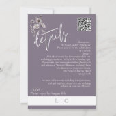 Elegante monogramm minimalistische lila Kalligraph Einladung (Rückseite)