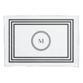 Elegante Monogramm Minimalistische Schwarz-Rahmen- Kissenbezug (Vorderseite-Links)