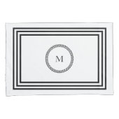 Elegante Monogramm Minimalistische Schwarz-Rahmen- Kissenbezug (Vorderseite-Rechts)