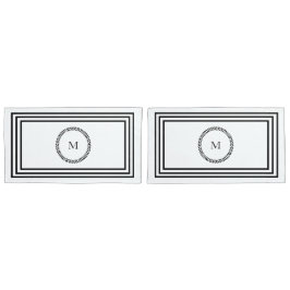 Elegante Monogramm Minimalistische Schwarz-Rahmen- Kissenbezug