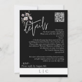 Elegante monogramm minimalistische schwarze Kallig Einladung (Rückseite)