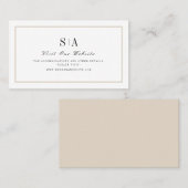 Elegante monogramm minimalistische Website Einlege Platzkarte (Vorne/Hinten)