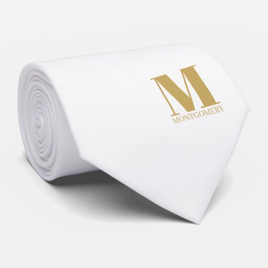 Elegante Monogramm + Name Hochzeitskrawatte Krawatte (Gerollt)