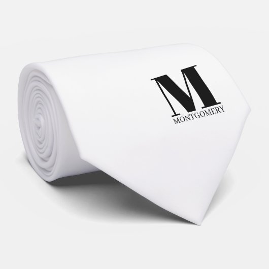 Elegante Monogramm + Name Hochzeitsschlips Krawatte (Gerollt)
