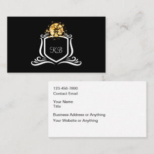 Elegante Monogramm-Name-Initialen Visitenkarten Visitenkarte