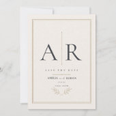 Elegante Monogramm-Name-Skript-Hochzeit Save The Date (Vorderseite)