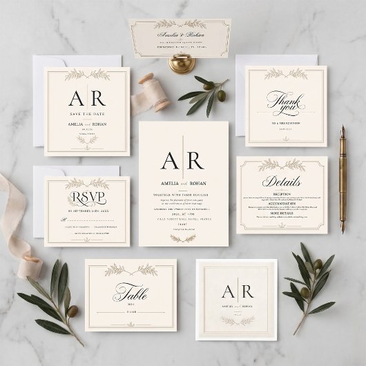 Elegante Monogramm-Name-Skript-Hochzeit Save The Date
