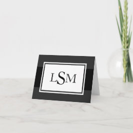 Elegante Monogramm-Notecards in Schwarz und Weiß