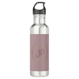 Elegante Monogramm-Rose Gold-Vorlage Edelstahlflasche