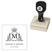 Elegante, Monogramm, Royal, Crown, Hochzeit von Lo Gummistempel (Stempel)