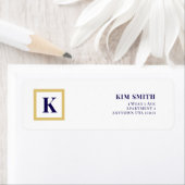 Elegante Monogramm-Rücksende-Adressetiketten (Insitu)