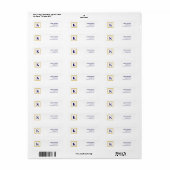 Elegante Monogramm-Rücksende-Adressetiketten (Vorne)