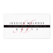 Elegante Monogramm-Rücksendeadresse (Vorne)