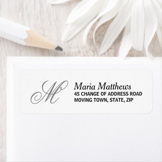 Elegante Monogramm-Rücksendeadresse (Insitu)