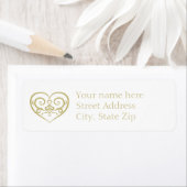 Elegante Monogramm-Rücksendeadresse in Weiß und Go (Insitu)