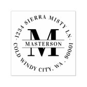 Elegante monogramm-Rücksendeadresse Permastempel (Design)