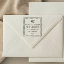 Elegante Monogramm-Rücksendeadresse