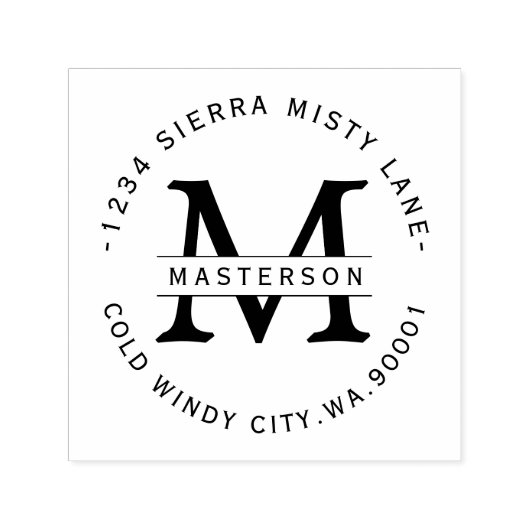 Elegante monogramm-Rücksendeadresse Permastempel (Design)