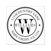 Elegante Monogramm-Rücksendeadresse Selbstfarbe Permastempel (Design)