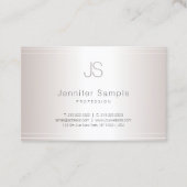 Elegante Monogramm-Schablonen-moderner silberner Visitenkarte (Vorderseite)
