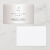 Elegante Monogramm-Schablonen-moderner silberner Visitenkarte (Vorne/Hinten)