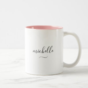 Elegante Monogramm-Schriftzug Swash Zweifarbig Zweifarbige Tasse