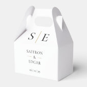 Elegante Monogramm Schwarz-Gold-Hochzeit Geschenkschachtel (Vorderseite)