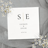 Elegante Monogramm Schwarz-Gold-Hochzeit Serviette
