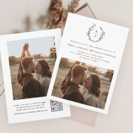 Elegante Monogramm Schwarz-Weiß-Feierliche Hochzei Einladung