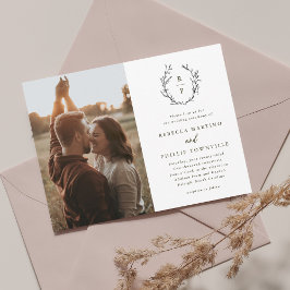 Elegante Monogramm Schwarz-Weiß-Feierliche Hochzei Einladung