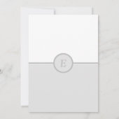 Elegante monogramm Schwarz-Weiß-Grau-Baby-Dusche Einladung (Rückseite)