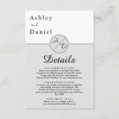 Elegante Monogramm Schwarz-Weiß-Grau-Chic Hochzeit Begleitkarte (Vorderseite)