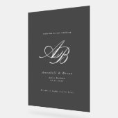 Elegante Monogramm-Schwarze Hochzeit Acrylschild (Winkel)