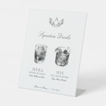 Elegante Monogramm-Signature-Drinks-Hochzeit