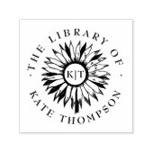 Elegante Monogramm-Sonnenblume aus der Bibliothek Permastempel (Design)