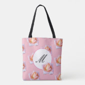 Elegante Monogramm-Tasche Rosa Rose-Blume Tasche (Rückseite)