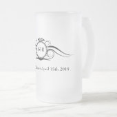 Elegante Monogramm-Trauzeuge-Geschenk-Tasse Mattglas Bierglas (VorderseiteRechts)