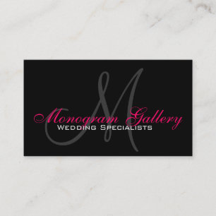 Elegante Monogramm Visitenkarte anpassbar Pink