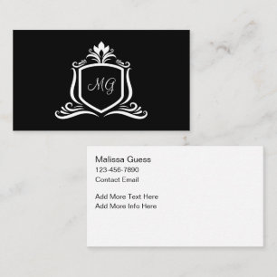 Elegante Monogramm Visitenkarten im klassischen De Visitenkarte