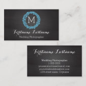 Elegante Monogramm-Visitenkarten Visitenkarte (Vorne/Hinten)